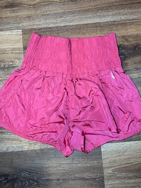 FP Movement by Free People High-Waist Bubble Hem Shorts in Hot Pink